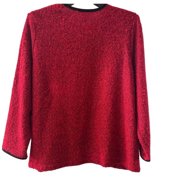 Cathy Daniels Womens Red Textured Cardigan 1X - Picture 3 of 10